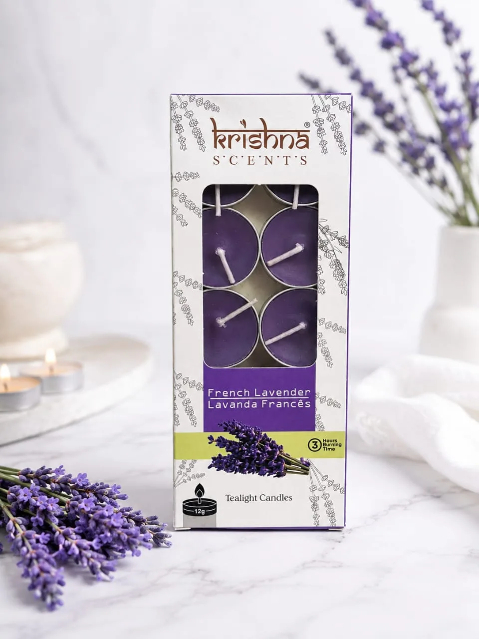 Velas Aromaticas Flotantes Krishna Lavanda