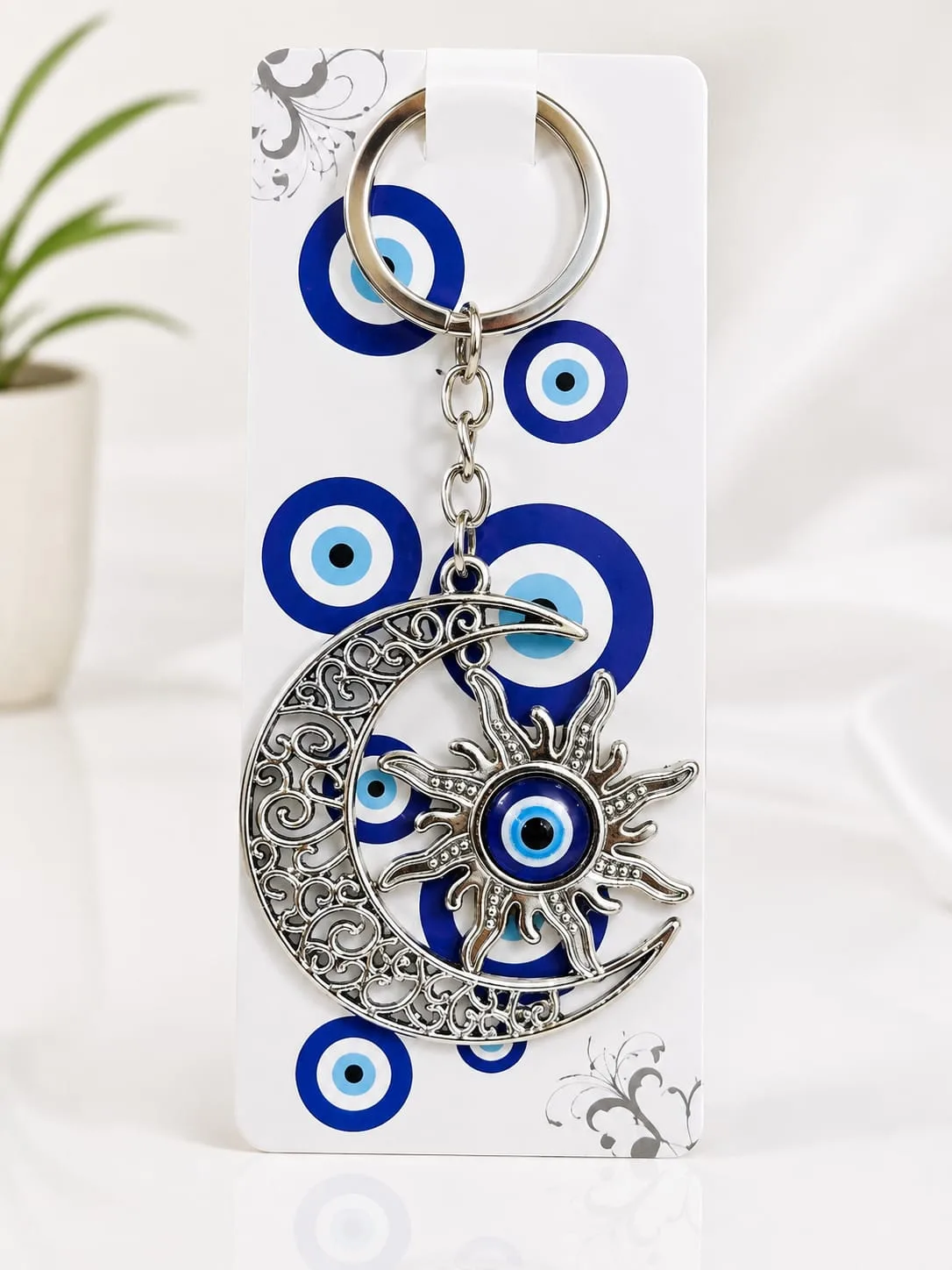 Llavero de Sol y Luna con Ojo Turco