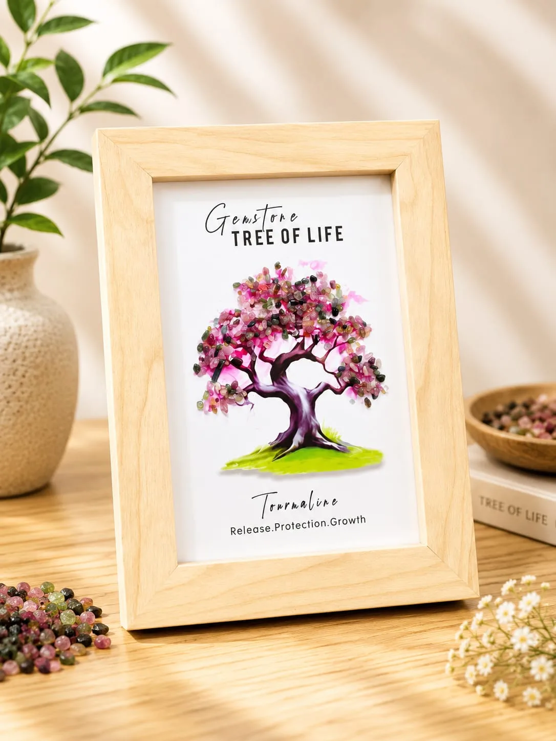 Cuadro Árbol de la Vida con Cuarzos - Turmalina