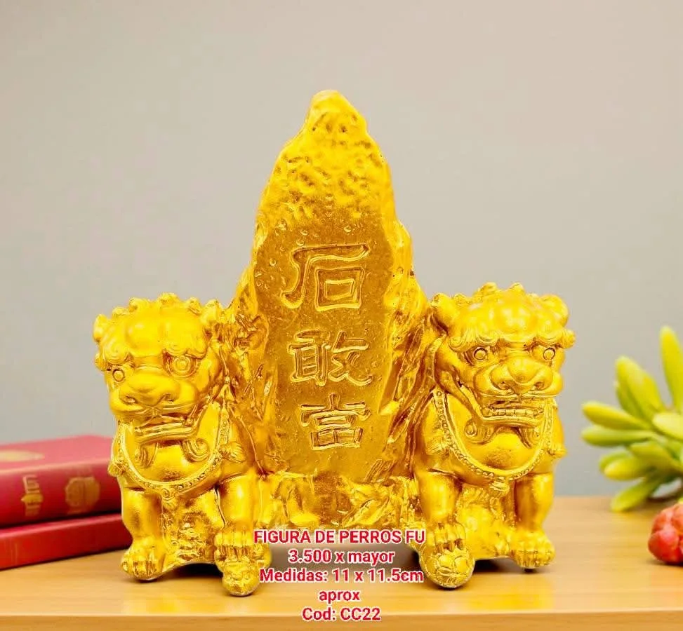 Estatua Perros Fu Dorado