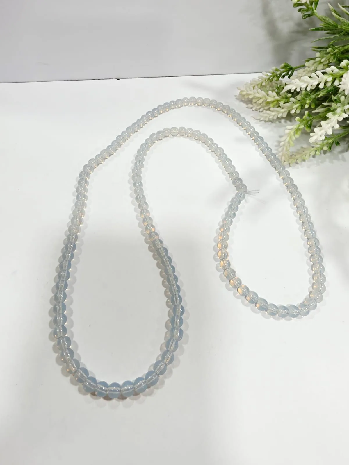 Cuentas de Vidrio Liso Blanco 6mm
