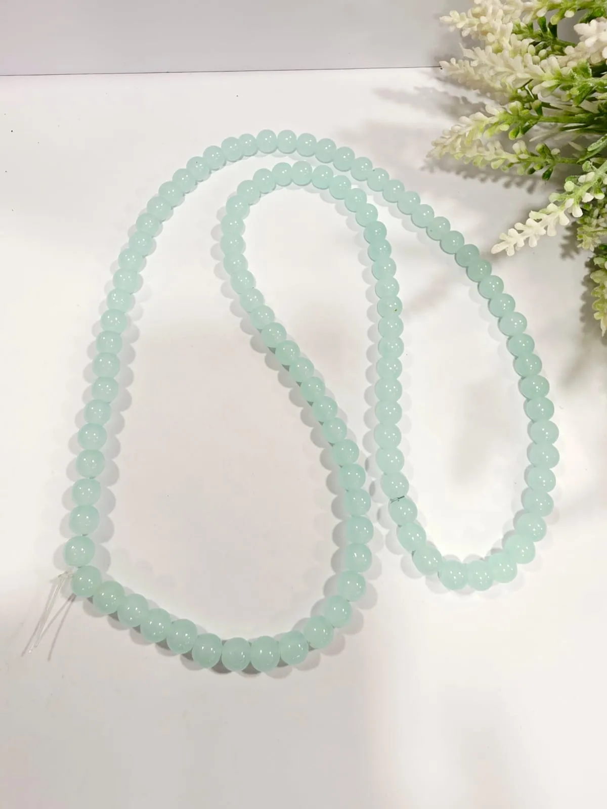 Cuentas de Vidrio Transparente 8mm Menta Pastel