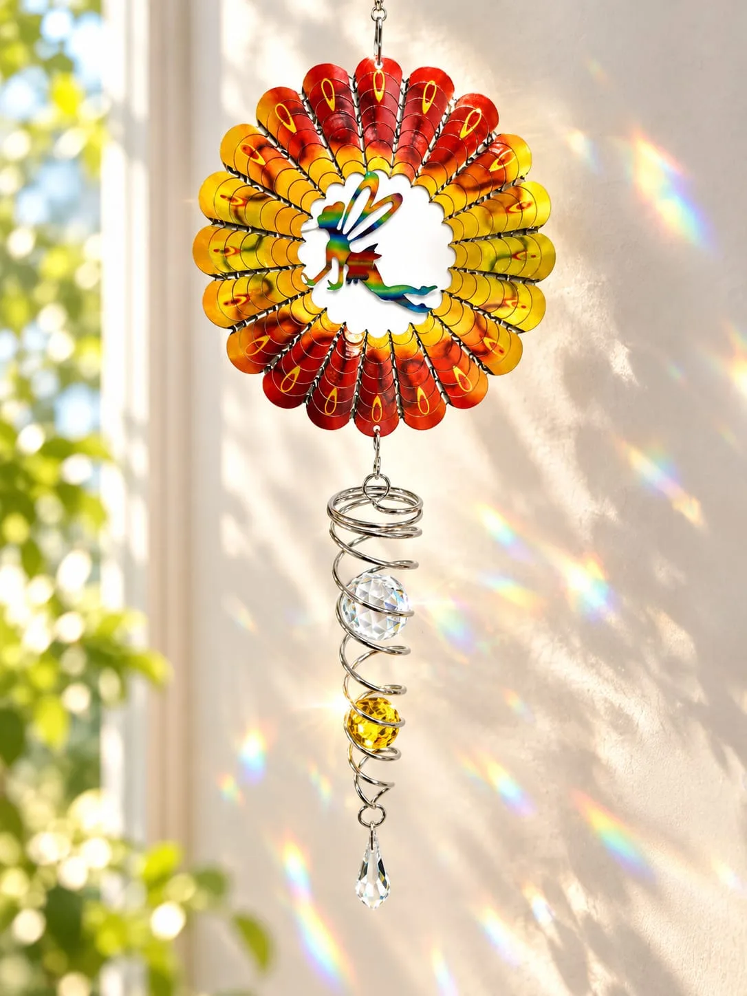 Spinner con Cristal Hada Naranja