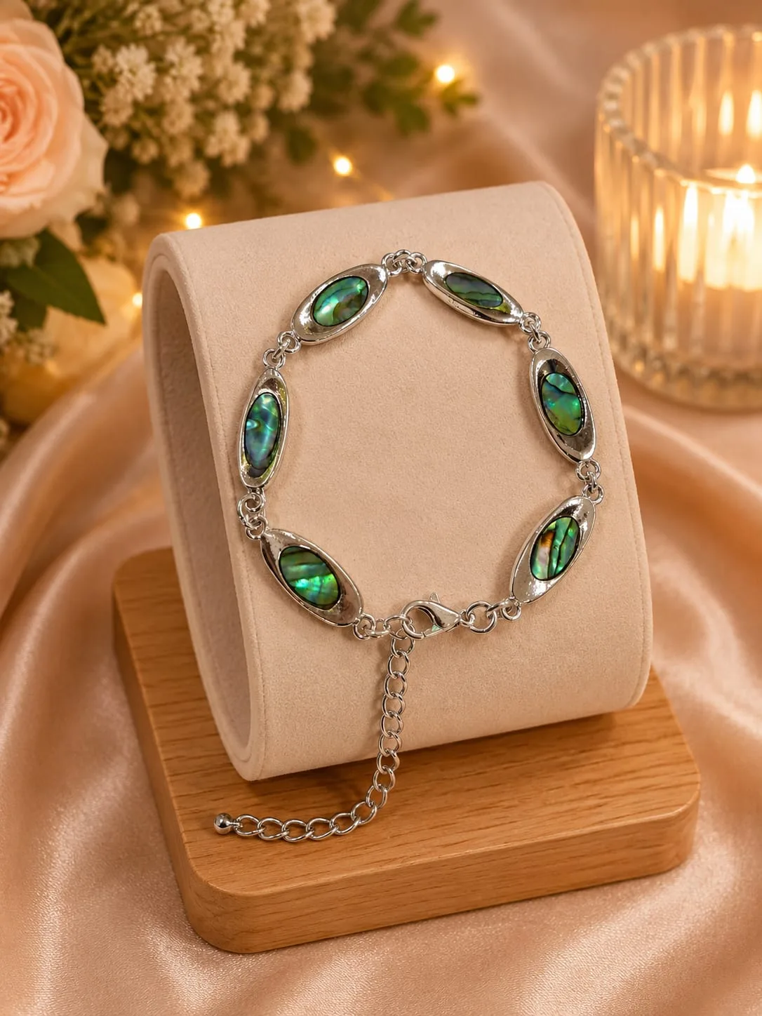 Pulsera de Avalón Natural - Óvalos