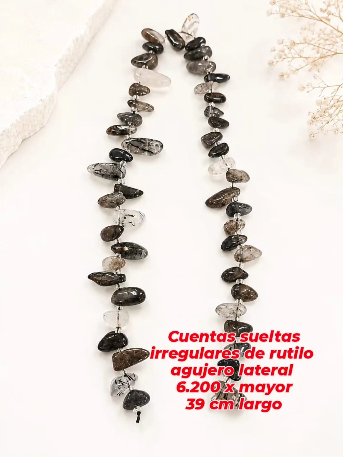 Cuentas sueltas irregulares de rutilo