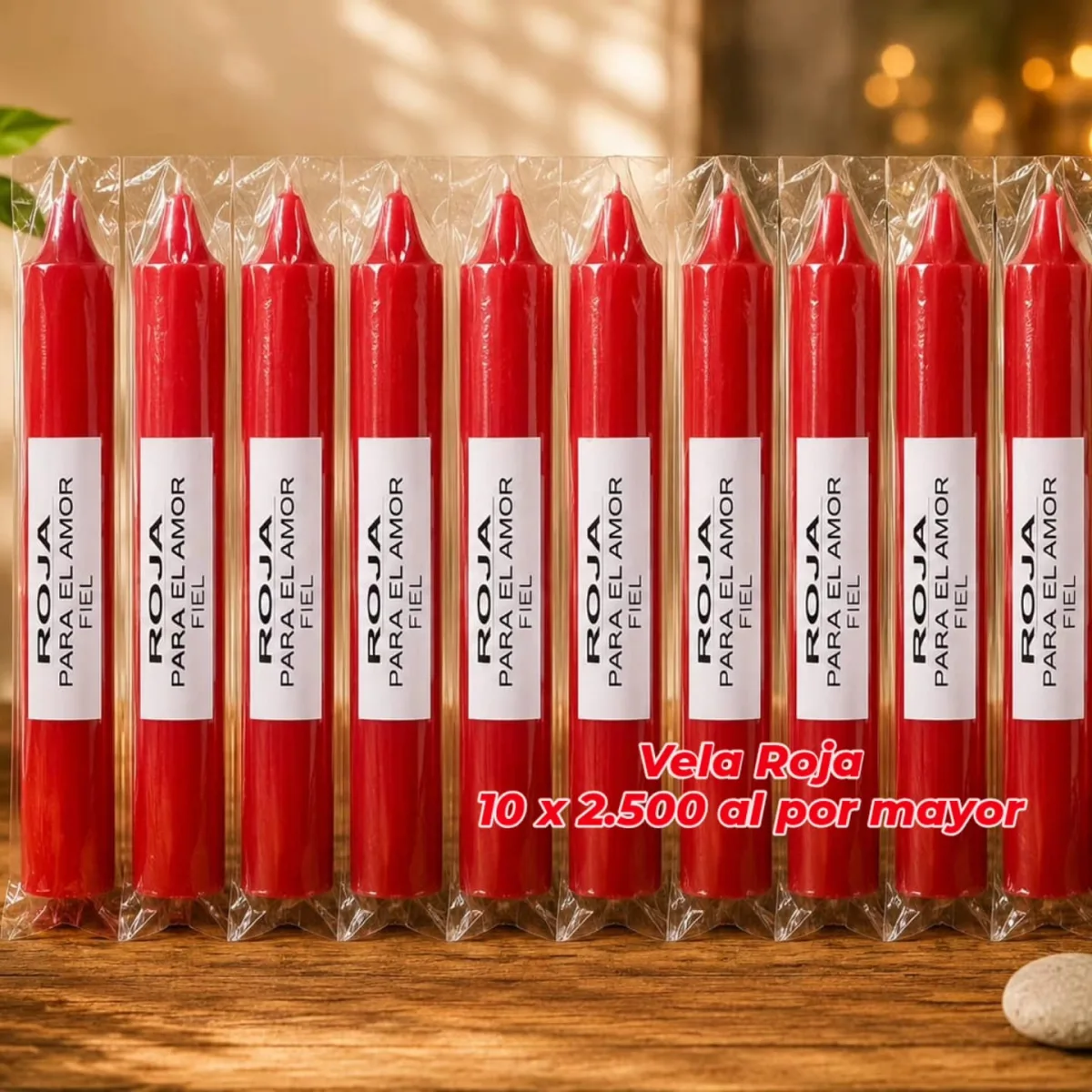 Pack 10 Velas Rojas