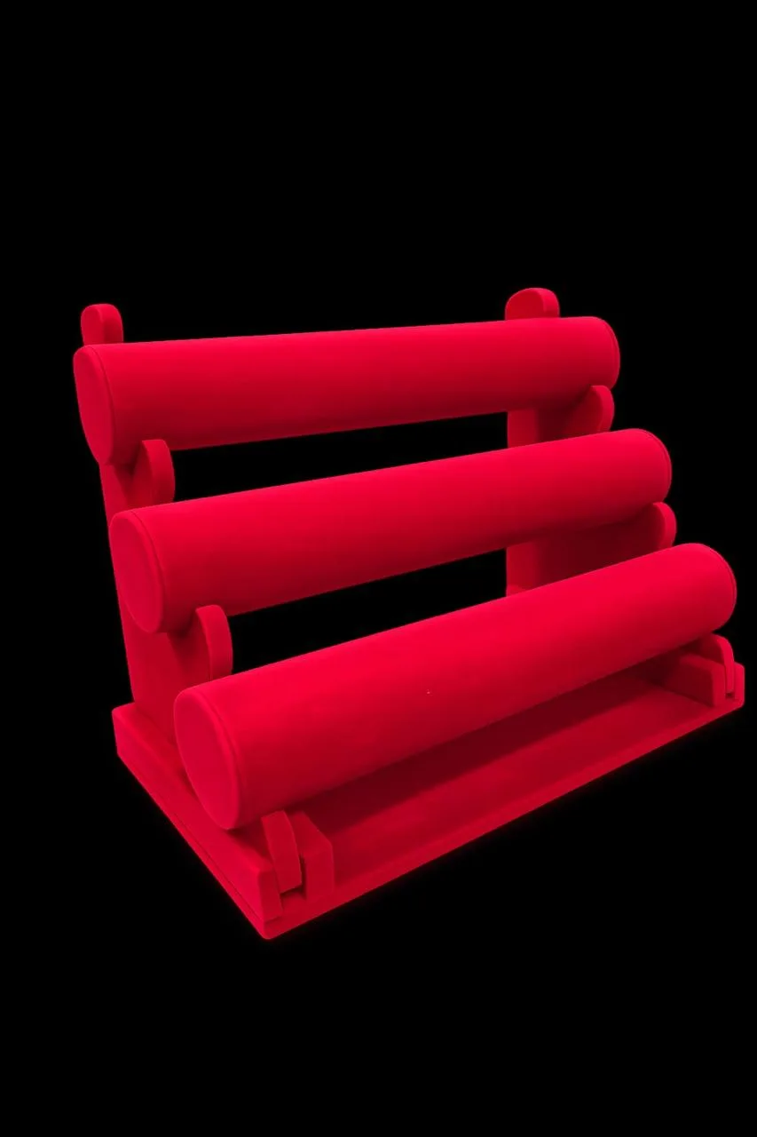 Exhibidor de Pulseras Triple (Rojo)