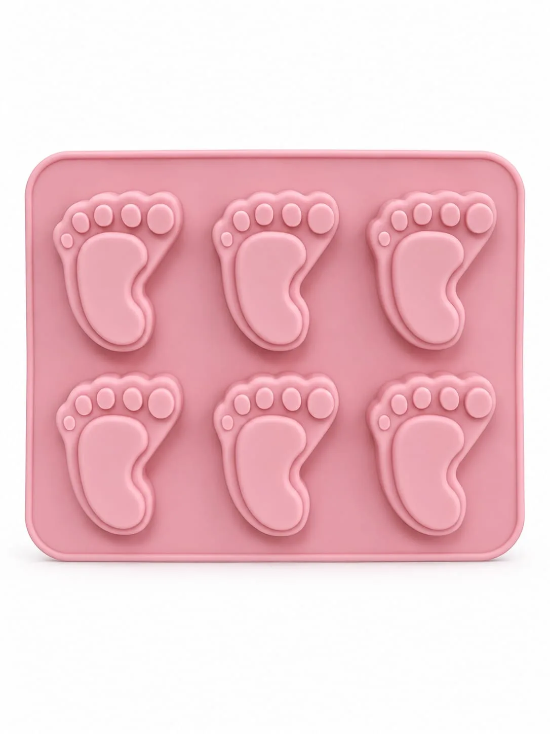 Molde de Silicona para Resina Rosado Huellas de Pie