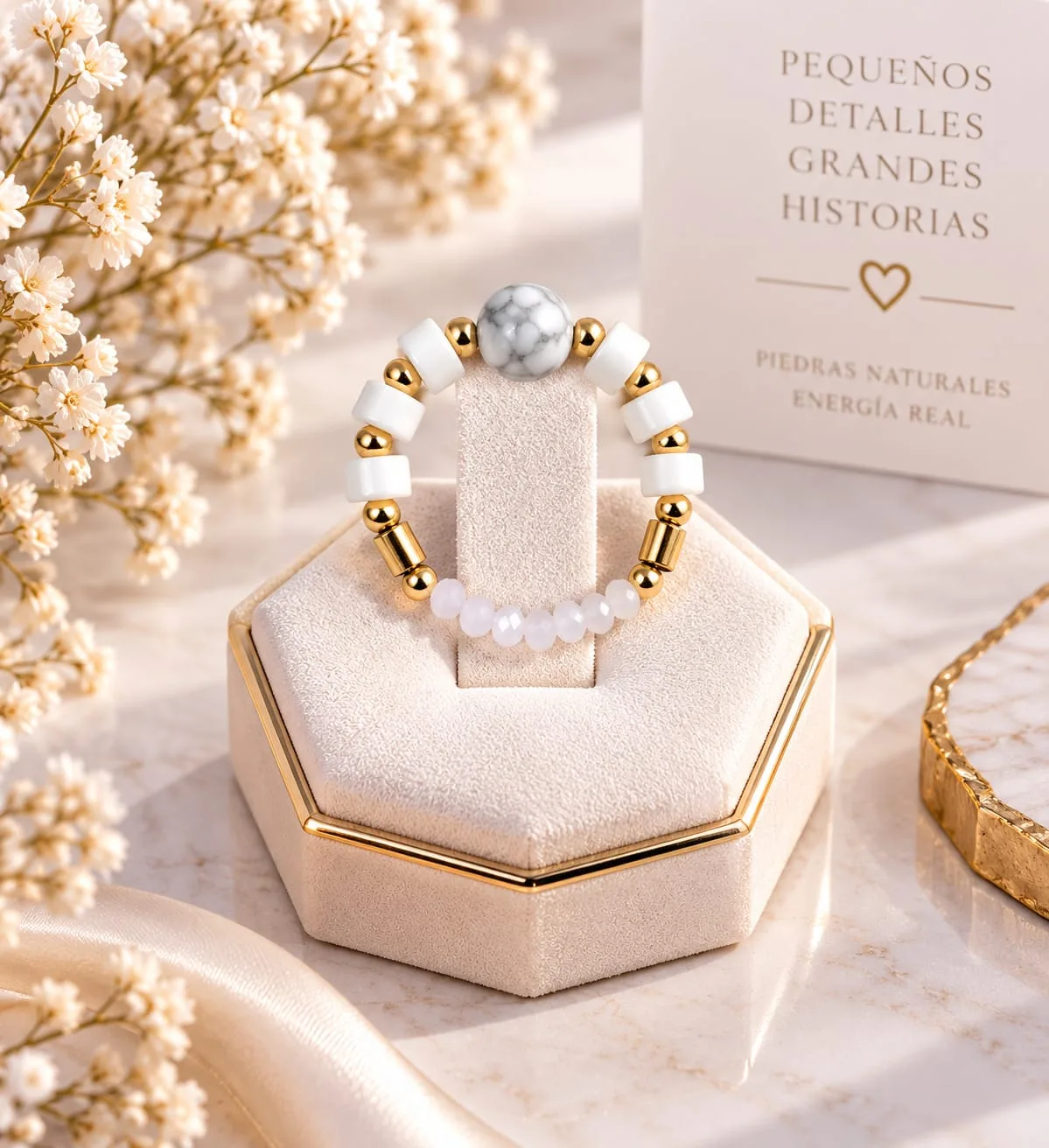 Anillo de Ágata Blanca