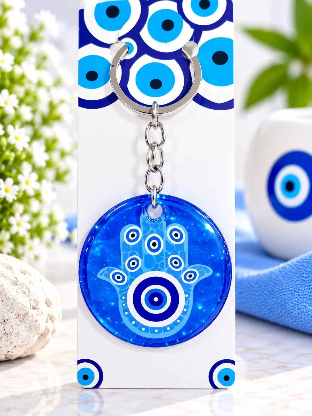 Llavero de Mano de Hamsa con Ojo Turco