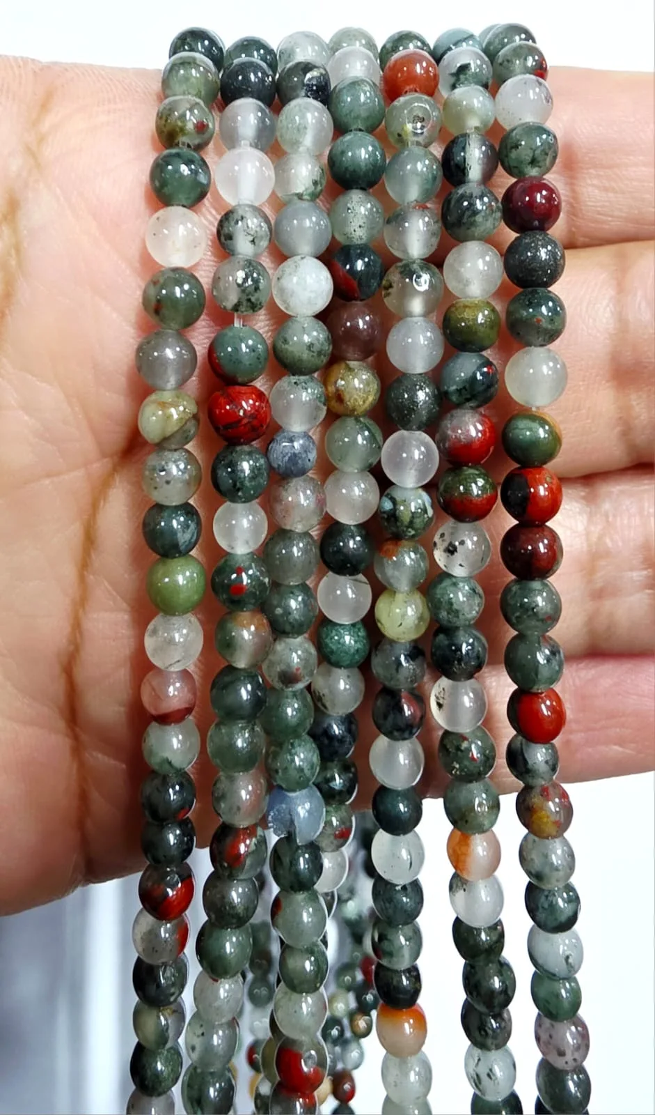 Tira de piedras de Heliotropo Clase B N°4