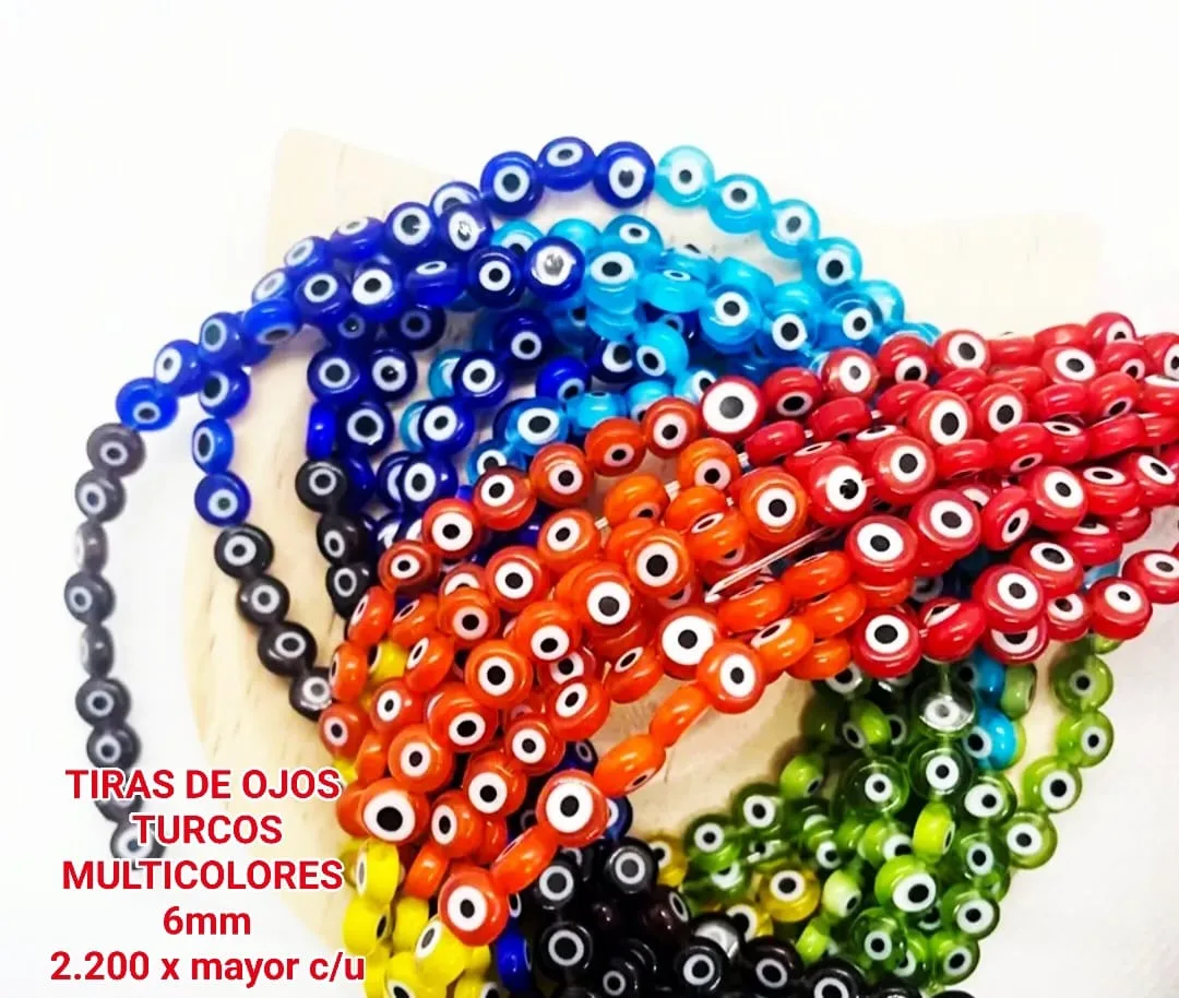 Tiras de Ojos Turcos Multicolores 6mm
