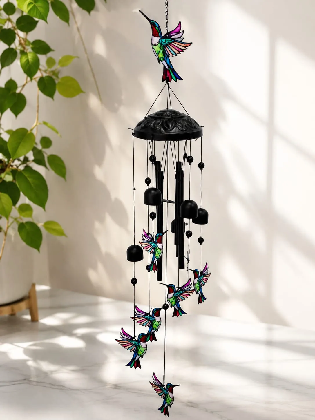 Campana de Viento Colibríes Multicolor