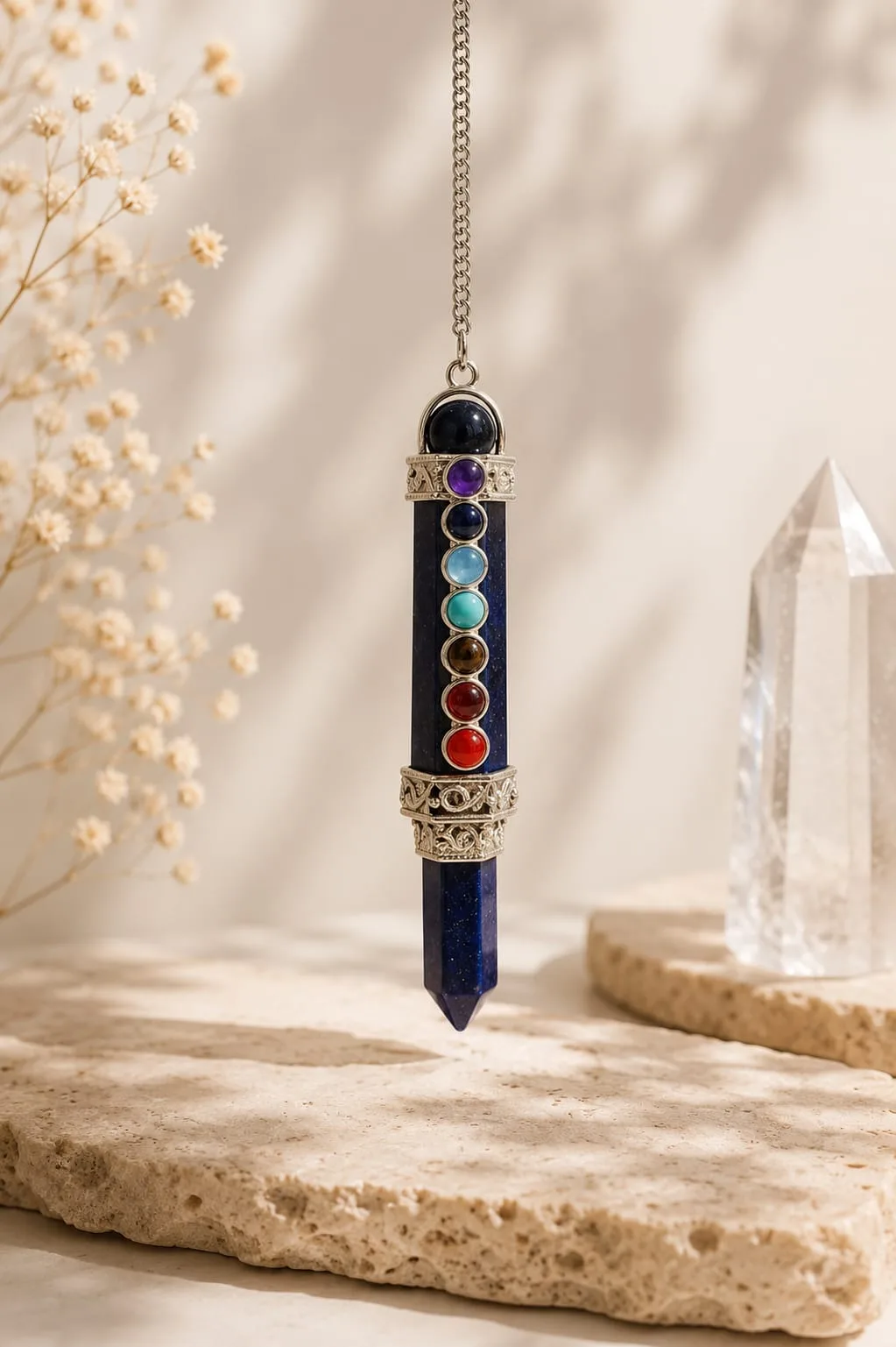 Péndulo Reiki 7 Chakras - Lapislázuli