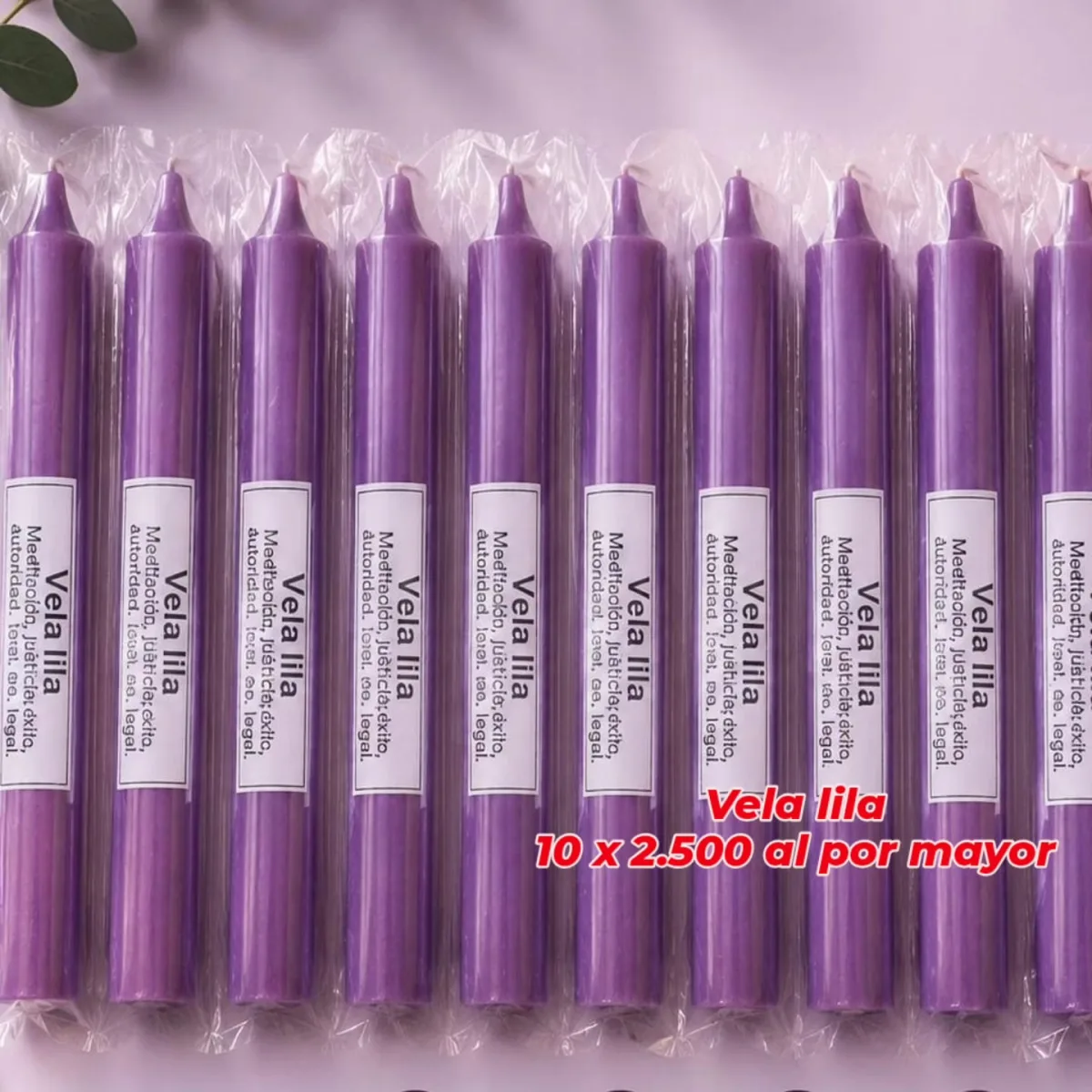 Pack 10 Velas Lilas