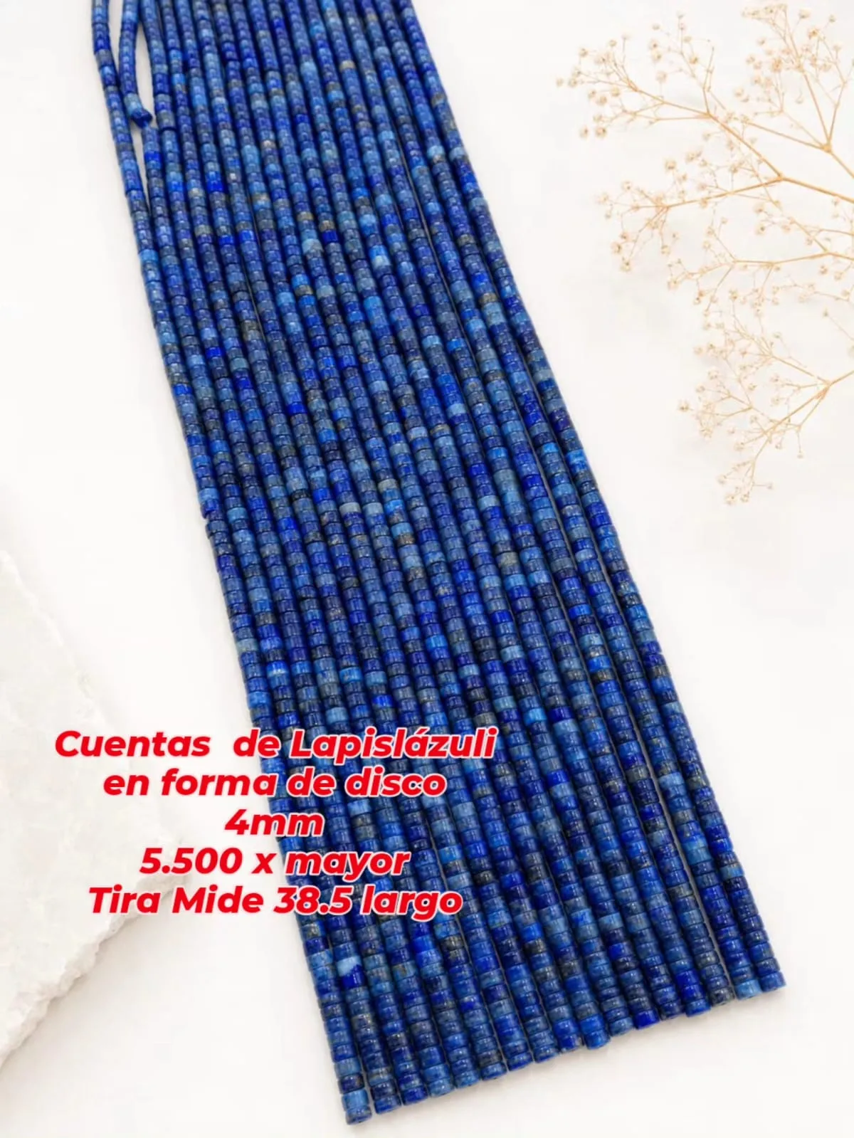Cuentas de Lapislázuli en forma de disco