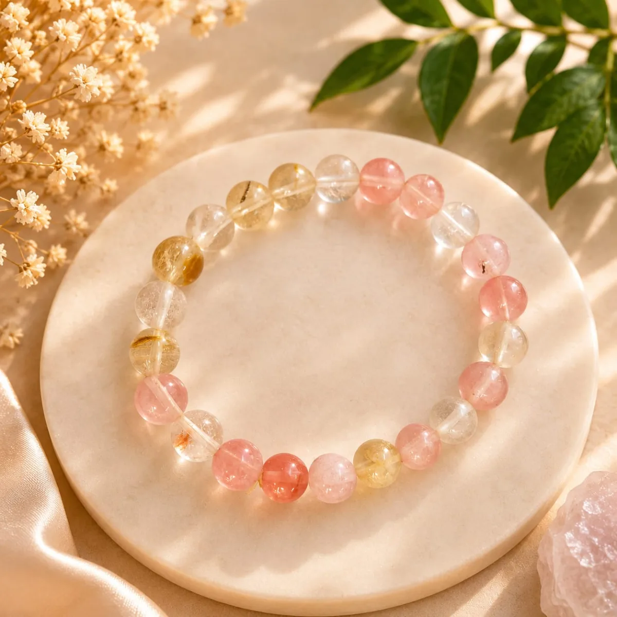Pulsera de Cuarzo Cherry Arcoiris