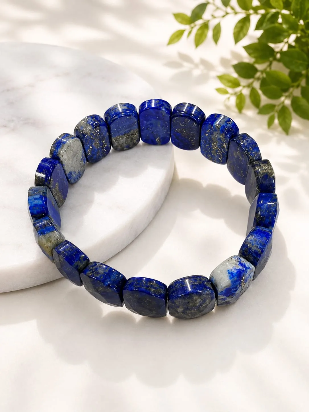 Pulsera Ancha de Cuarzo - Lapis Lazuli