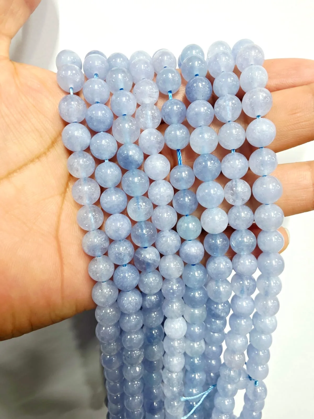 Celestina 6mm Cuentas de Piedra para Bisutería