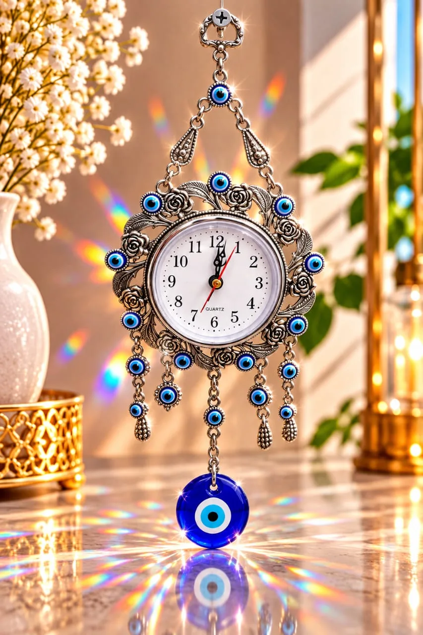 Reloj Colgante Ojo Turco Redondo