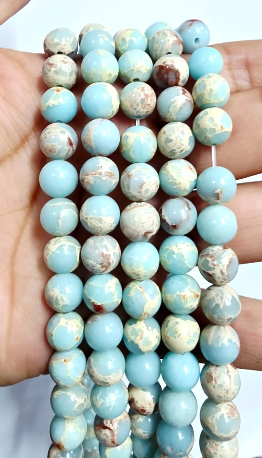 Cuentas de Piedra Jaspe Aqua Terra 8mm