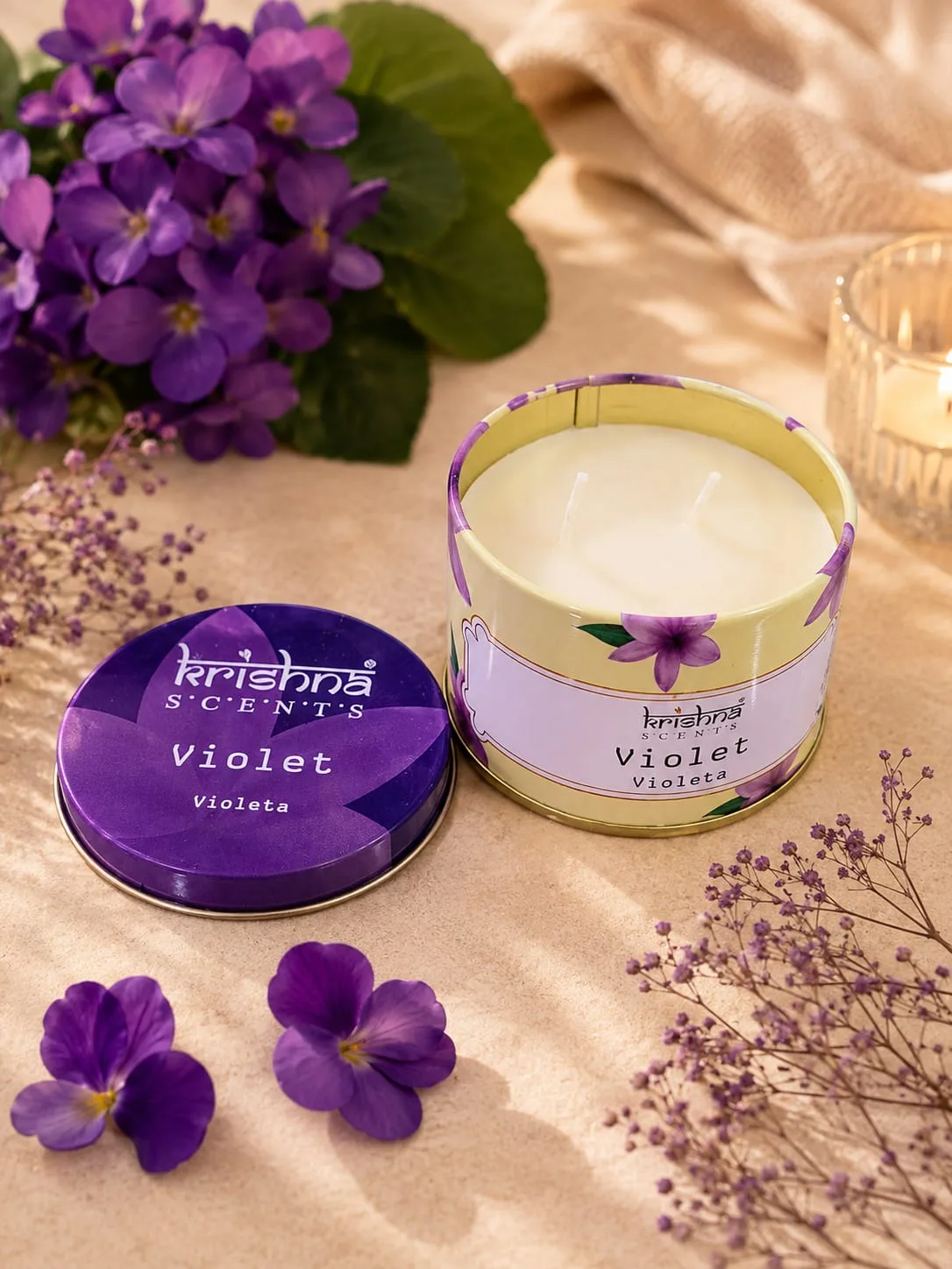 Vela Aromática Krishna Scents Violeta