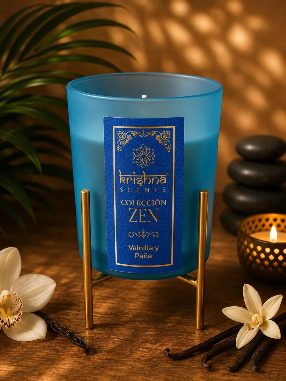 Vela Aromática Krishna Scents Zen Vainilla y Paña