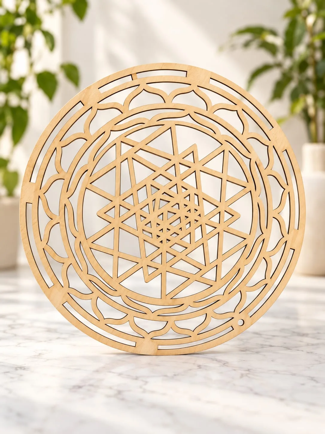 Rejilla de Madera Sri Yantra 30x30 cm