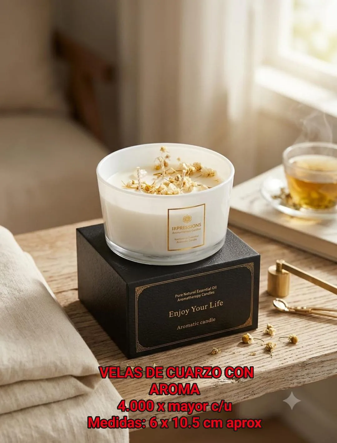 Velas de Cuarzo con Aroma Vainilla