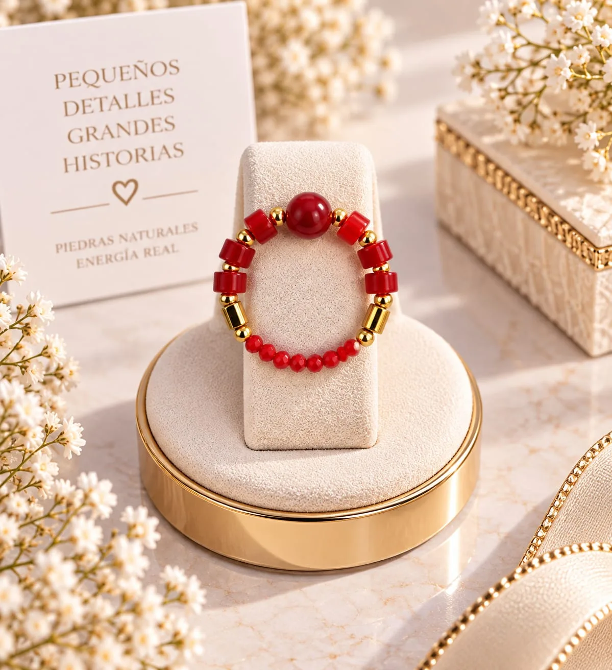 Anillo de Cuarzo Rosa Fuerte