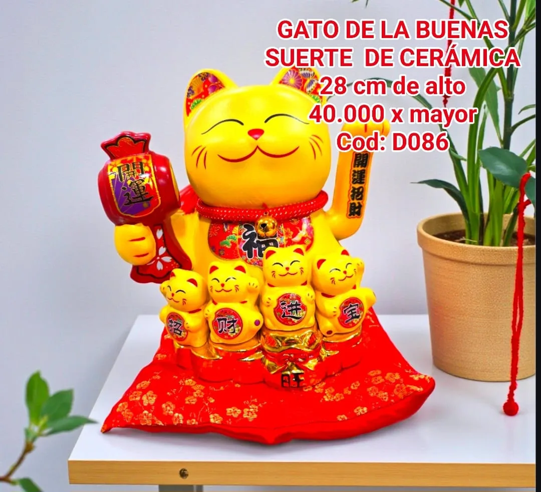 Estatua Gato de la Buena Suerte Ceramica