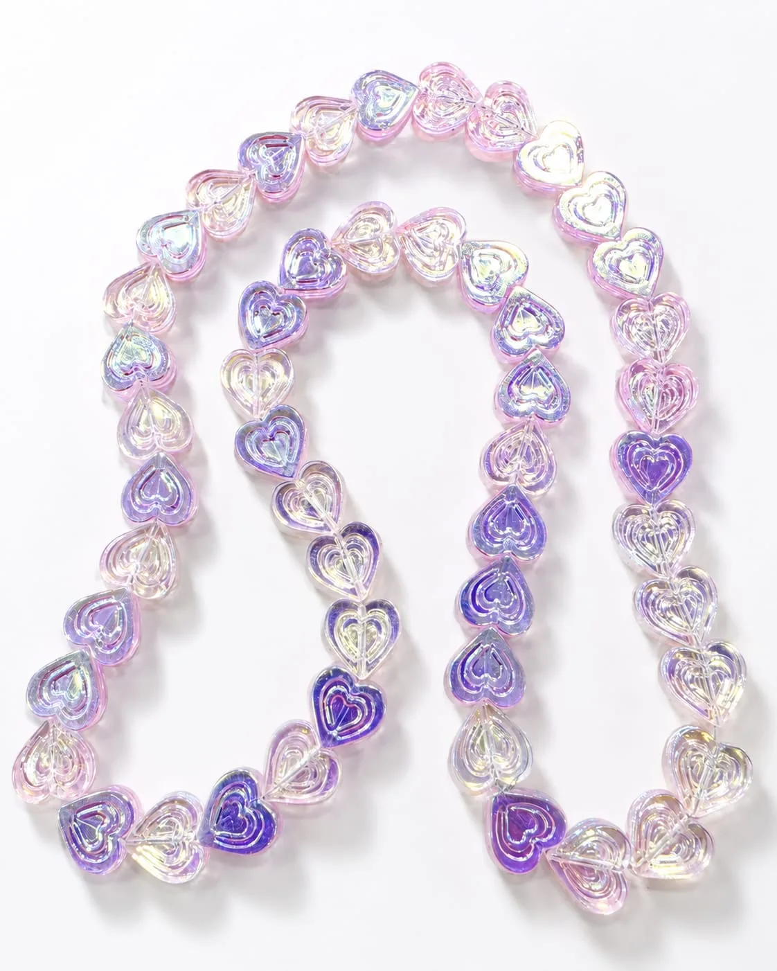 Cuenta de Vidrio Forma de Corazón Color Rosa a Lila Degradado