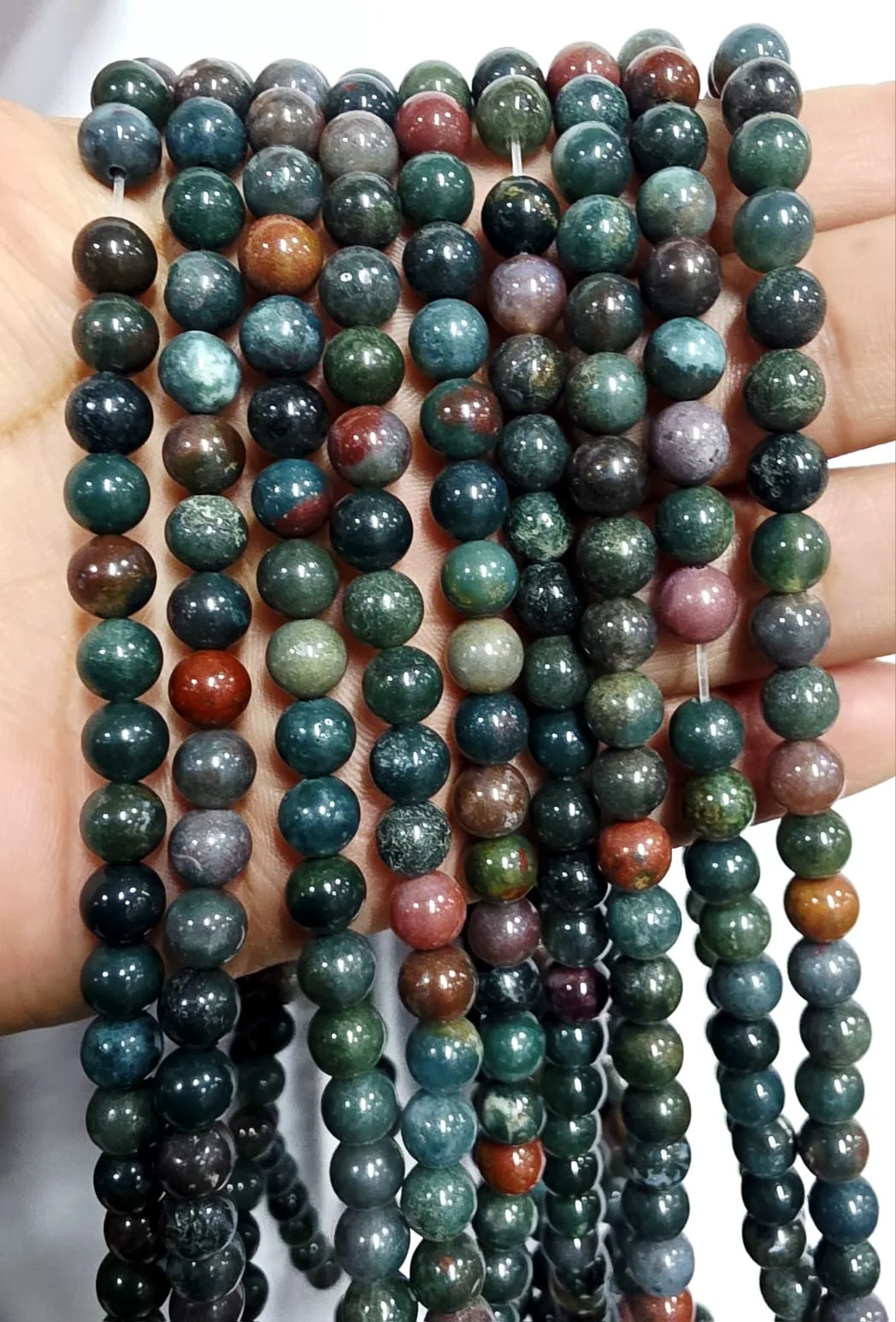 Tira de piedras de Heliotropo Clase A N°6