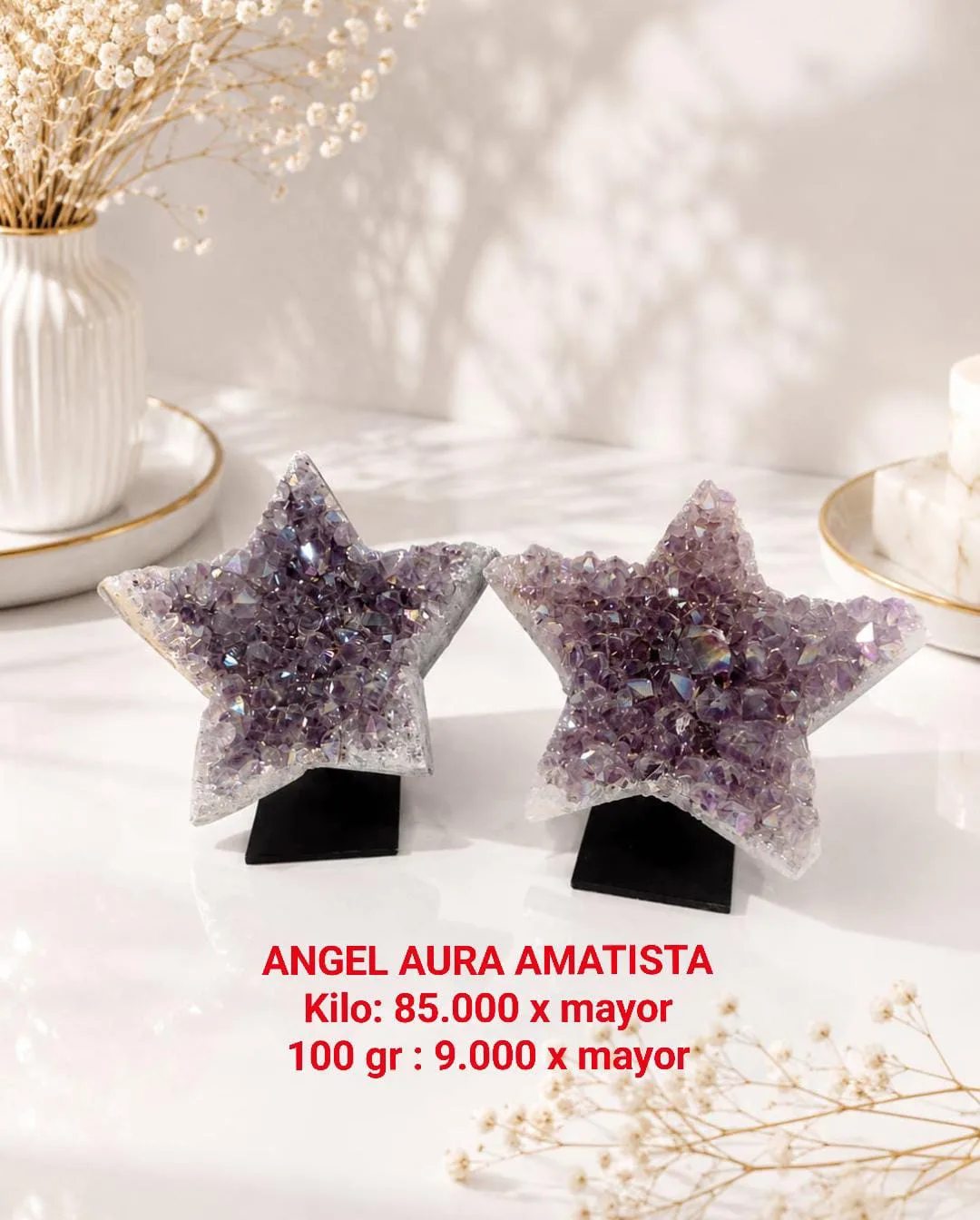 Angel Aura Amatista en Forma de Estrella