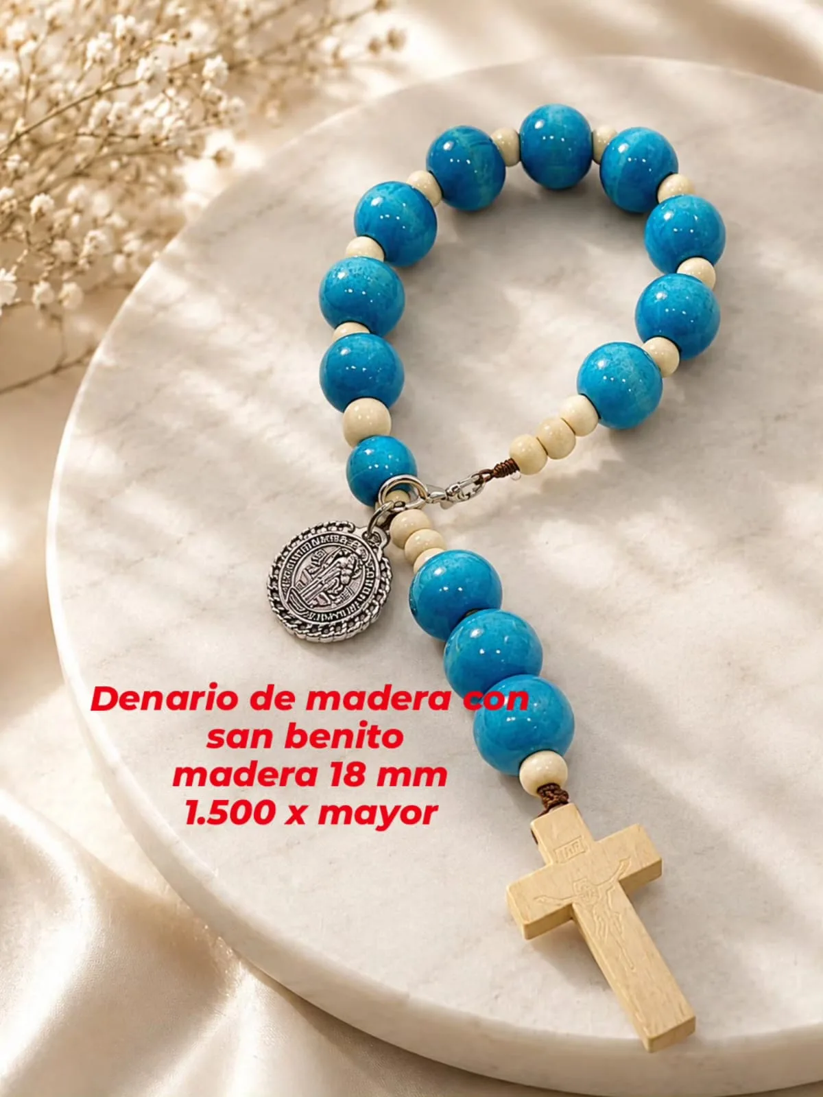 Denario de madera con san benito