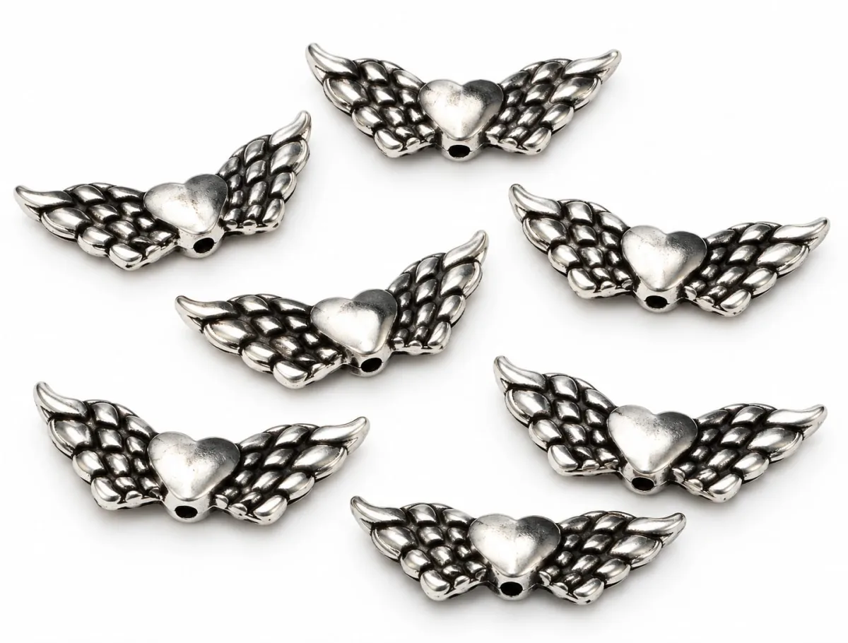 Separador Metálico Alas con Corazón Lote 6mm