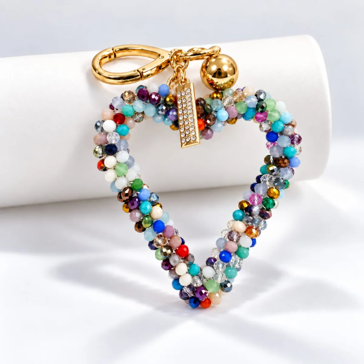 Porta Celular Corazón de Cristal Multicolor
