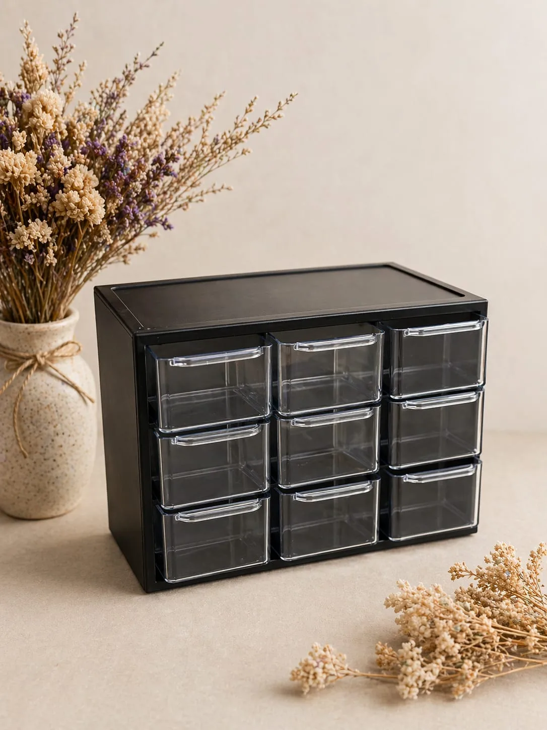 Mini Caja Organizadora de 9 Compartimientos - Negra