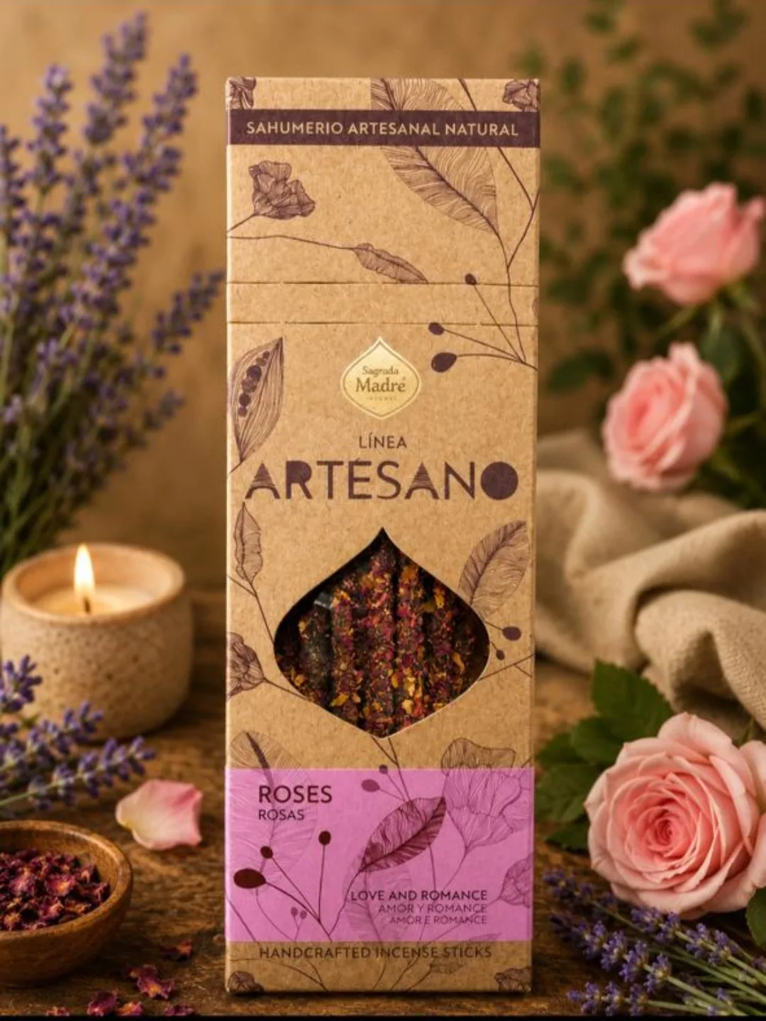 Incienso Artesano Sagrada Madre, Línea Artesano - Rosas
