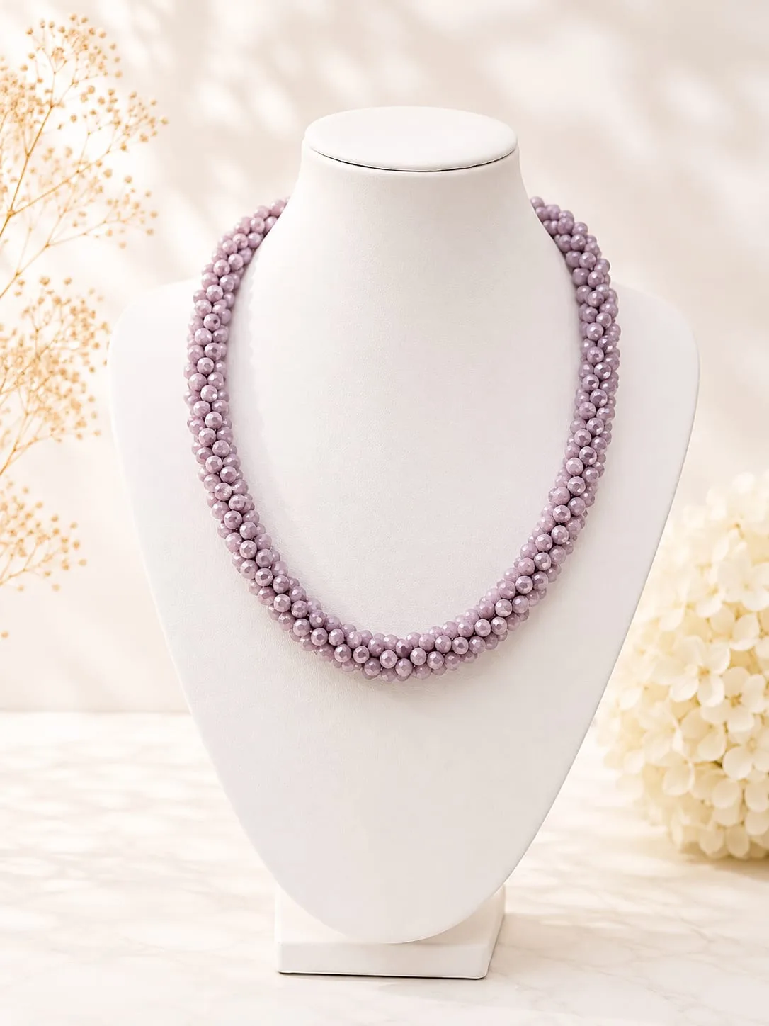 Collar de Piedra Lavanda en Trozos Irregulares