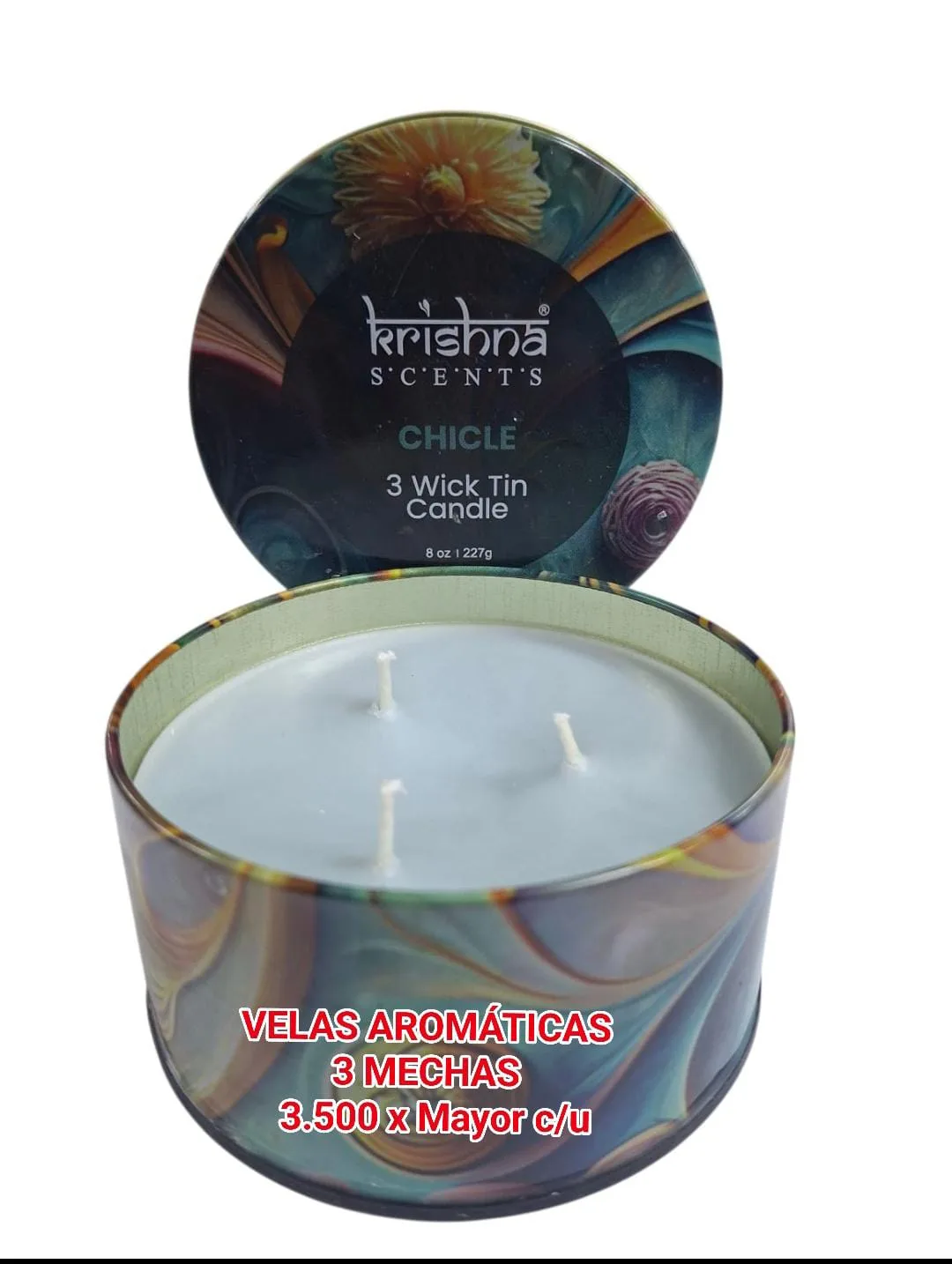 Velas Aromaticas Krishna 3 Mechas Chicle