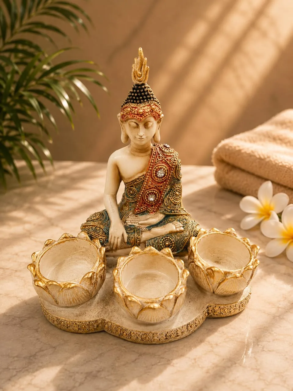 Portavelas Triple Buda