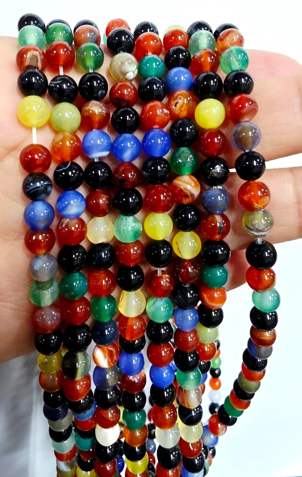 Tira de piedras de ágata mixta N°6