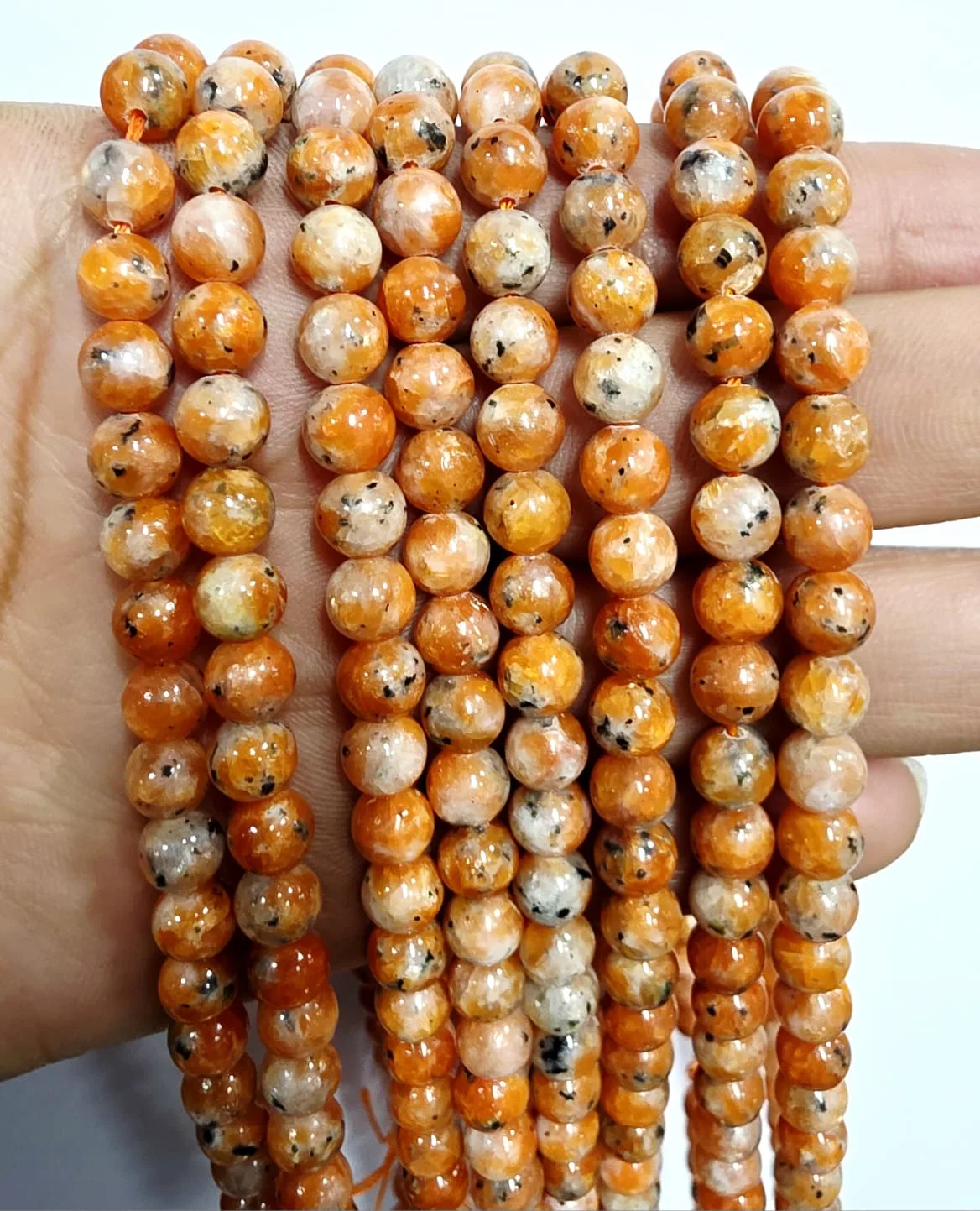 Tira de piedras de Calcita Naranja N°6