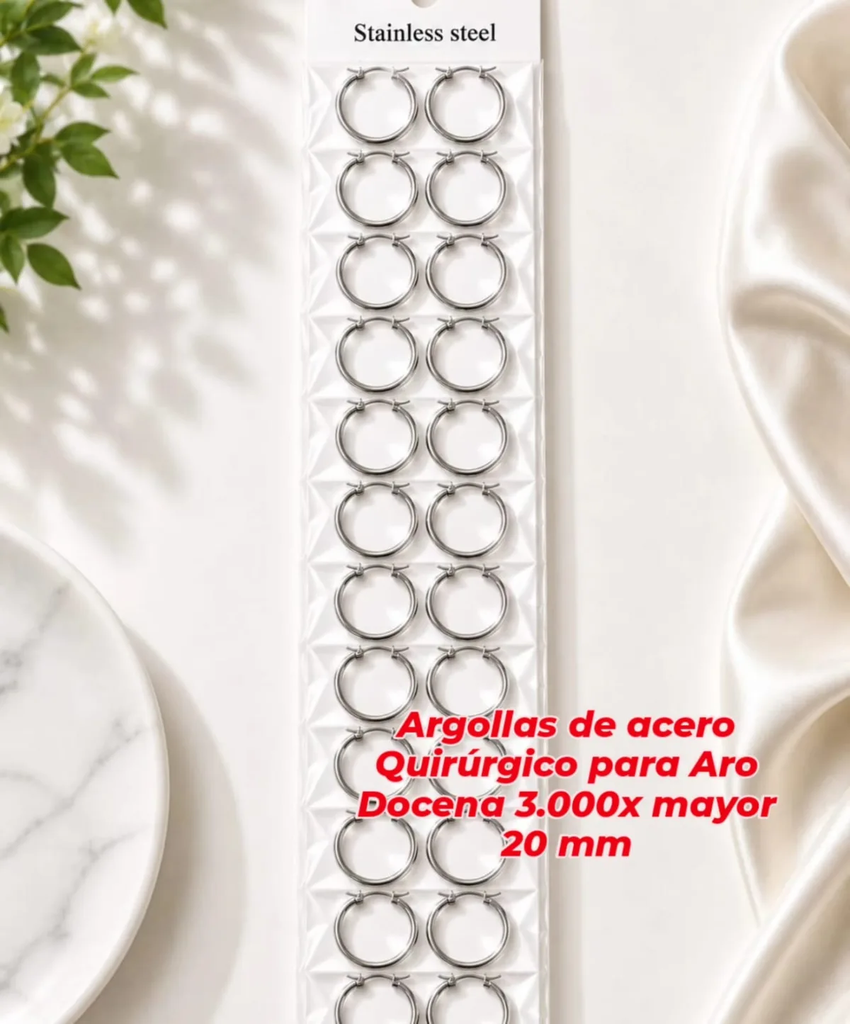 Argollas de acero quirurgico para aro
