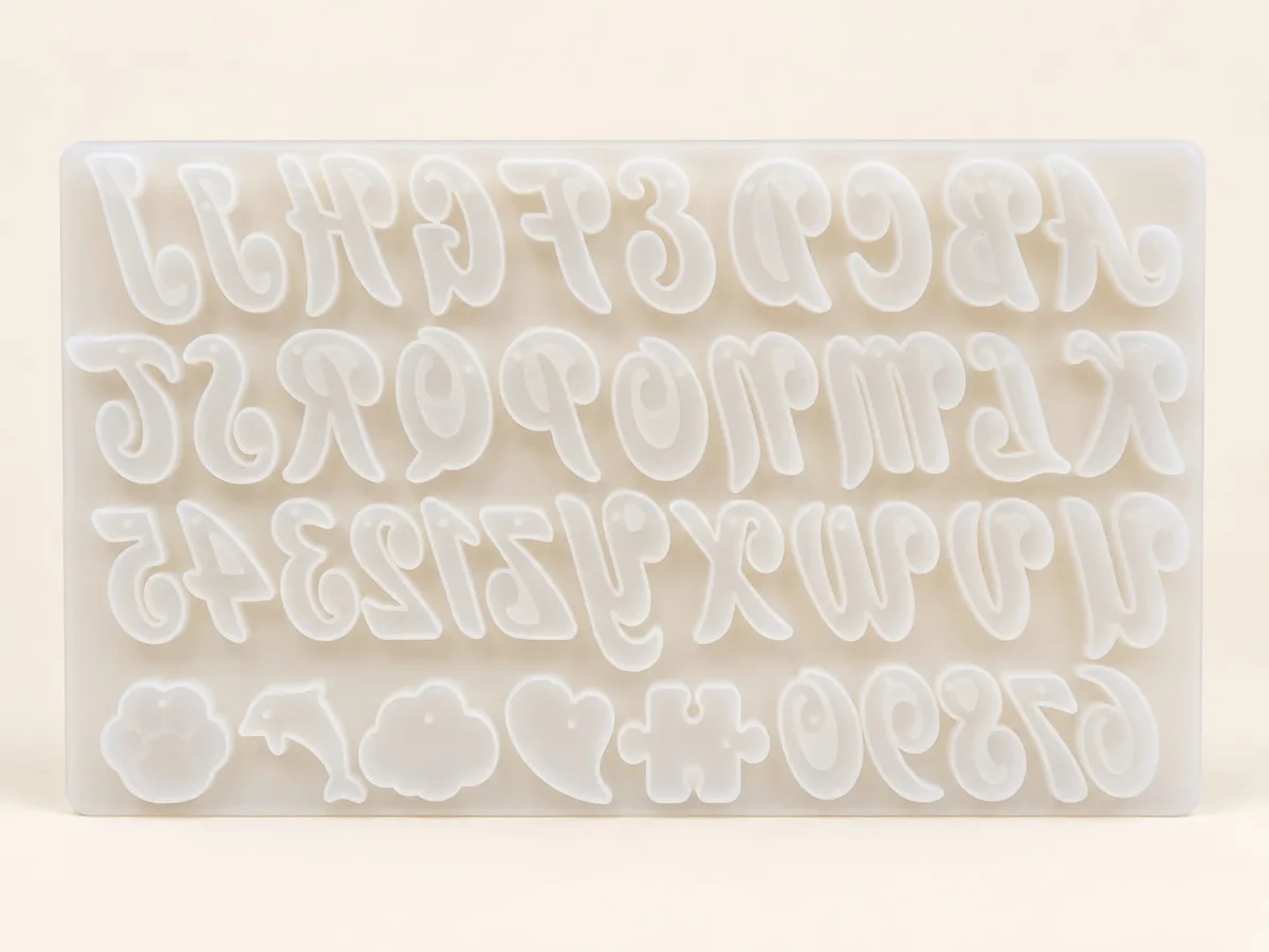Molde de Letras de Silicona para Resina