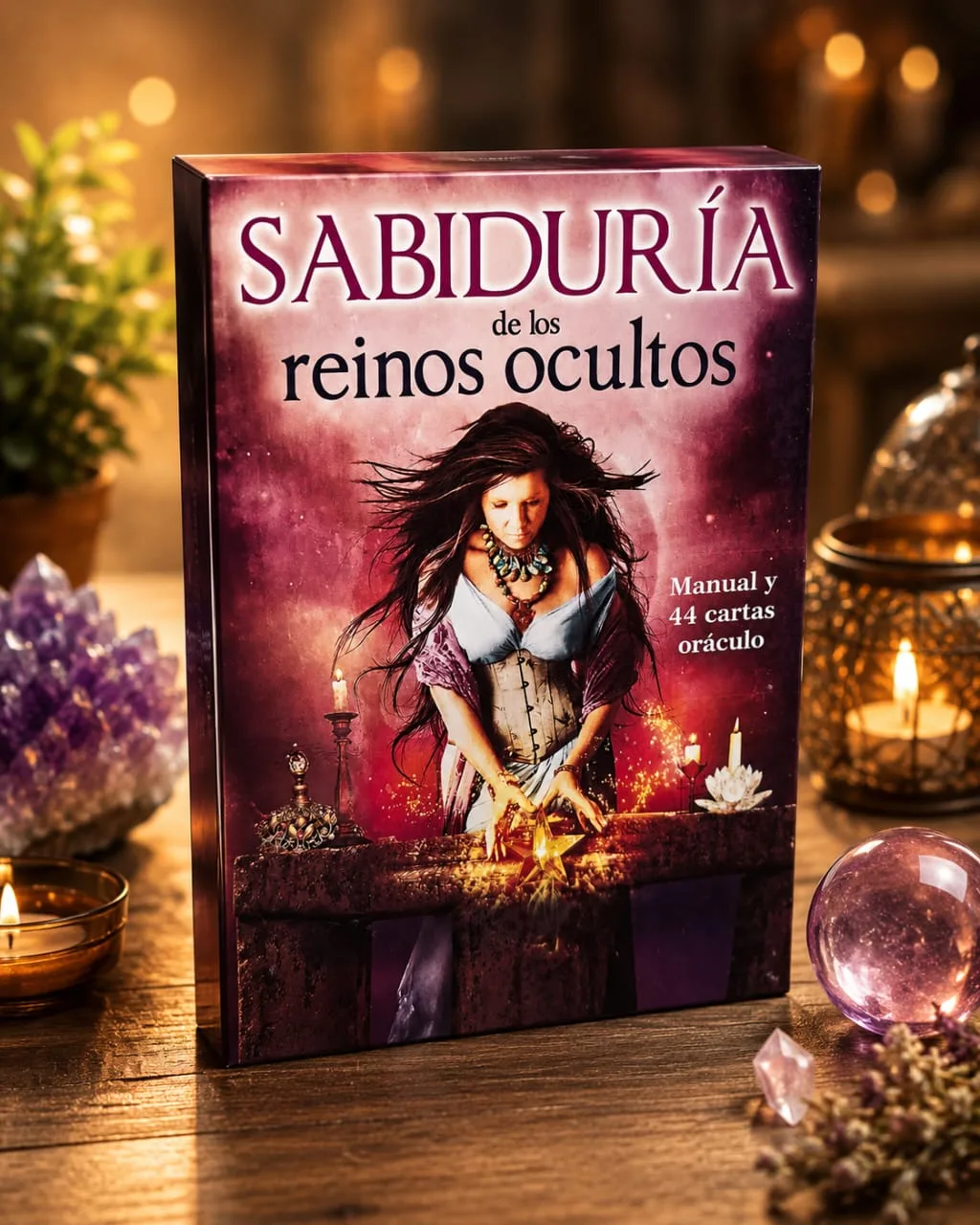 Oráculo Sabiduría De Los Reinos Ocultos 44 Cartas Mazo Guía
