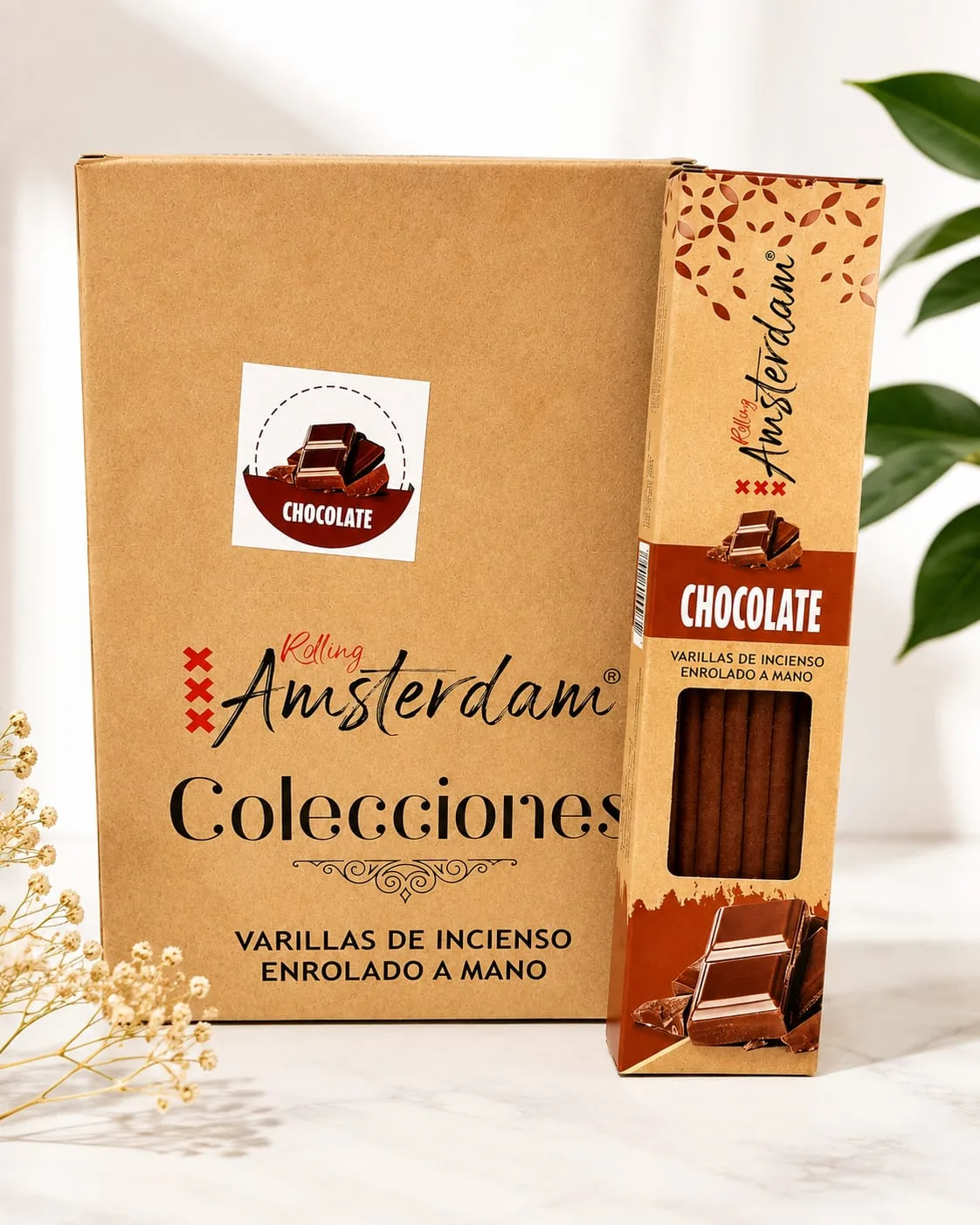 Varillas de Incienso Rolling Amsterdam Colecciones - Chocolate