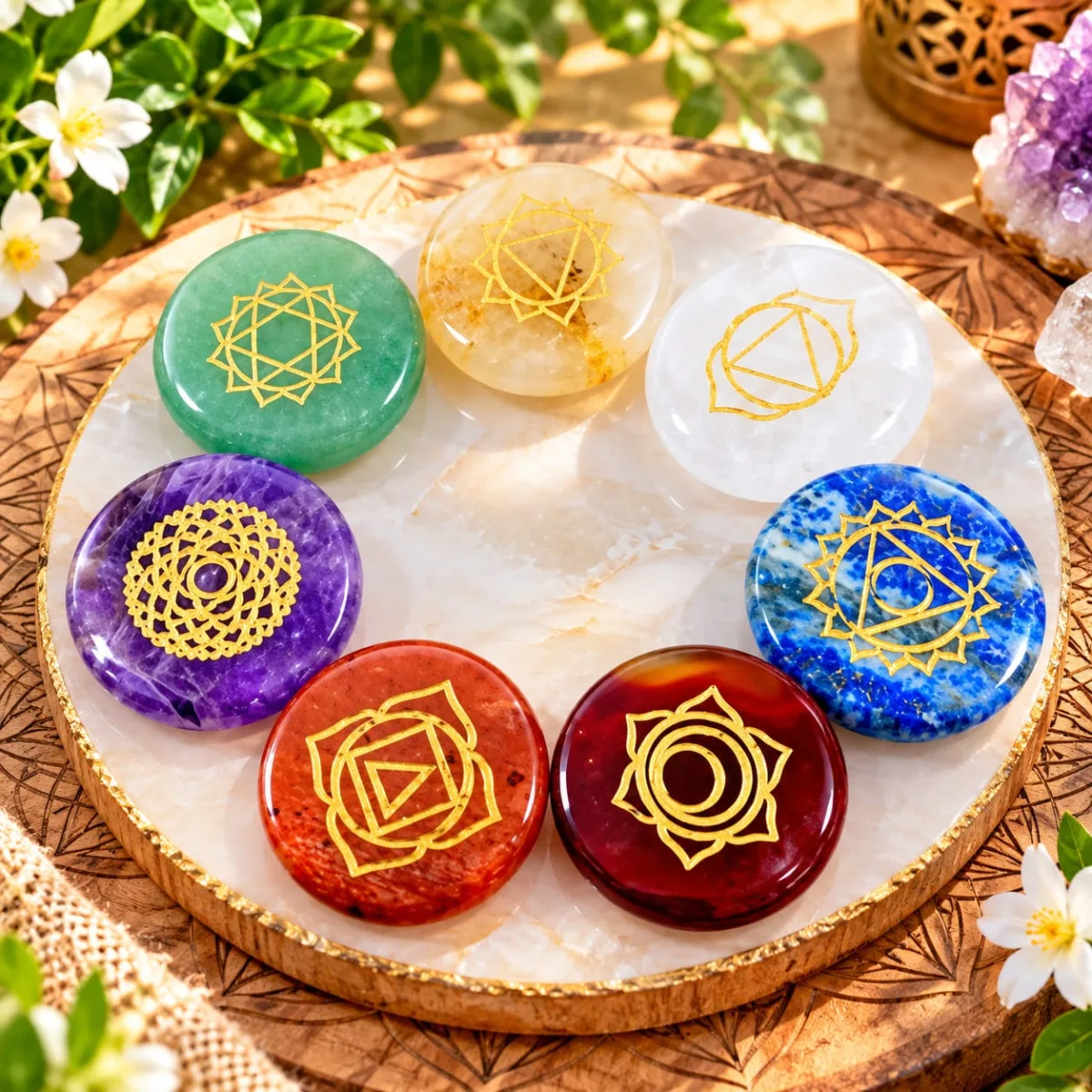 Kit de 7 Chakras Tallado