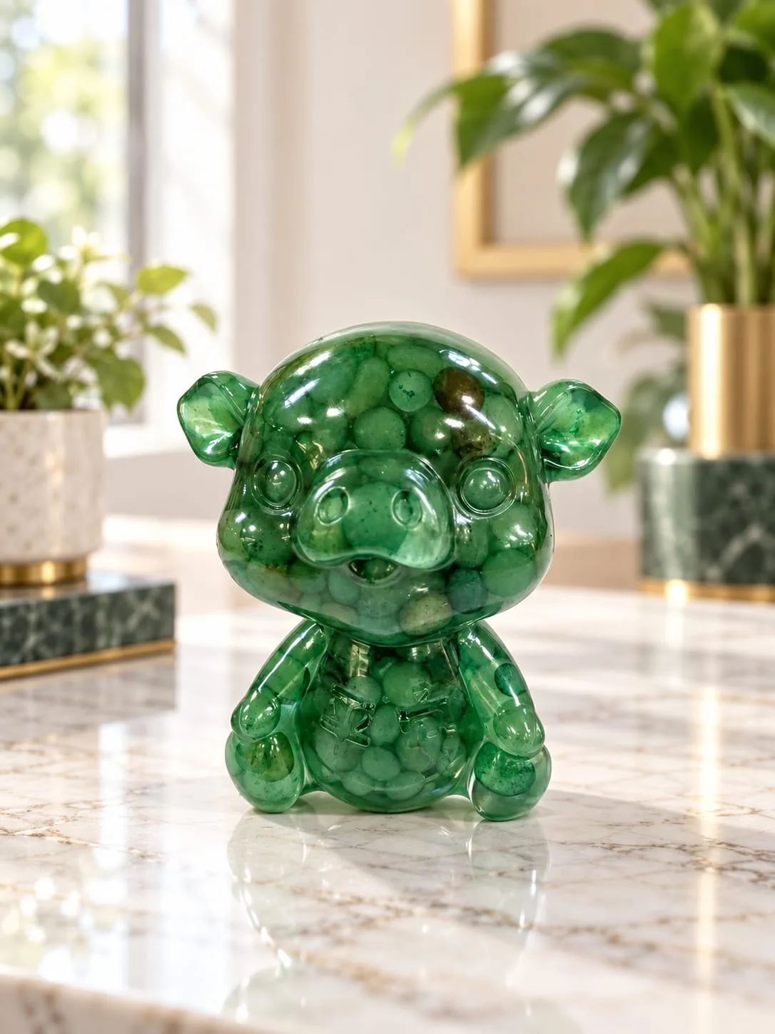 Figura de Cerdito con Jade Molida